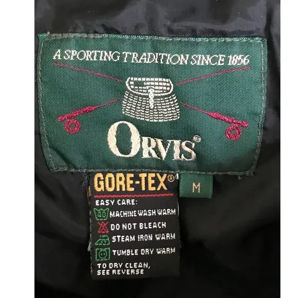 Orvis Jacket Medium Mens Gore Tex Tan Fishing Outdoors Hood Gorpcore Pockets Med